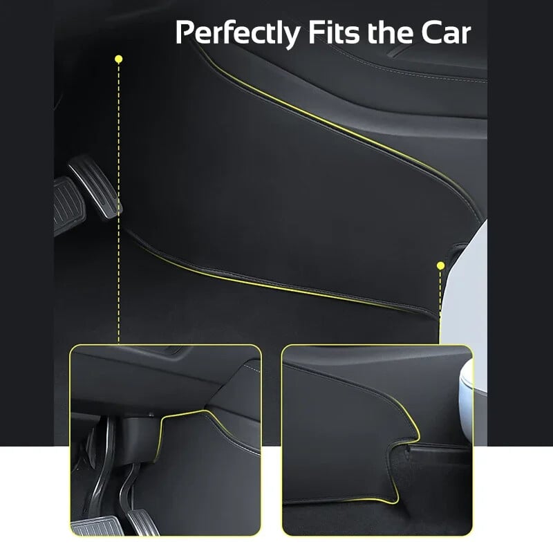 Skirta Tesla Model 3 Y centrinei konsolei, dviejų šoninių skydelių apsaugai nuo smūgių, PU odos lipduko pėdos dangtelio automobilio priedams