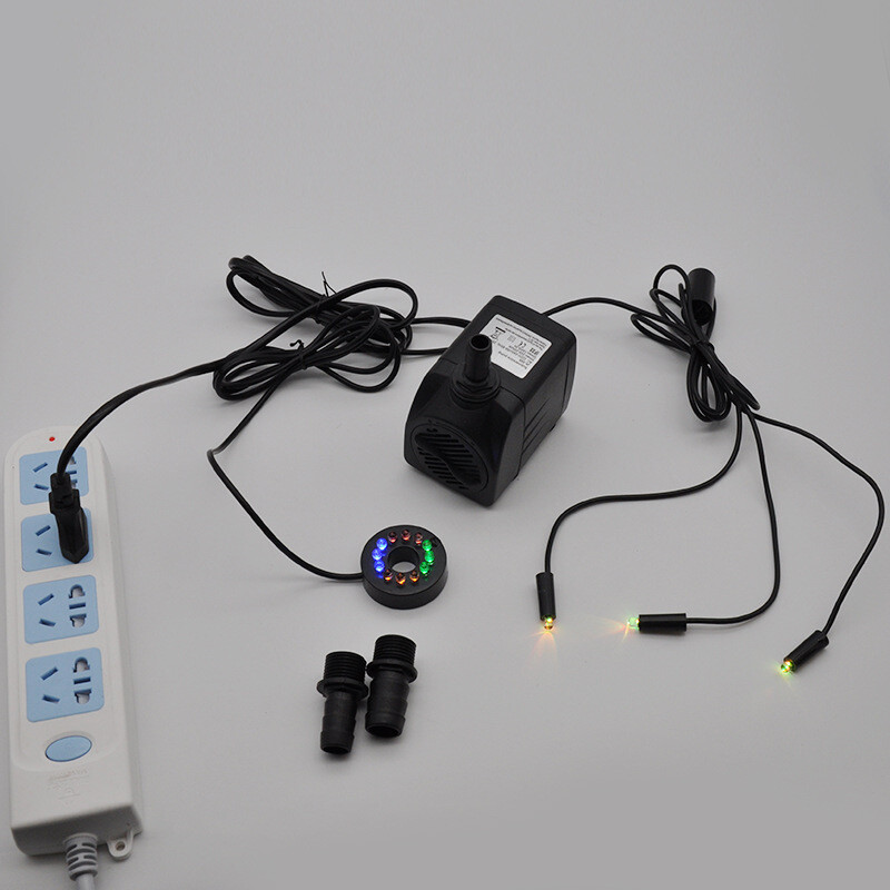 Pompă de apă 25W Fântână pentru amenajare a teritoriului pentru acvariu Fabrică de micropompe de apă din plastic Pompă submersibilă cu lumină 12led Pompă de circulație liniștită de înaltă calitate