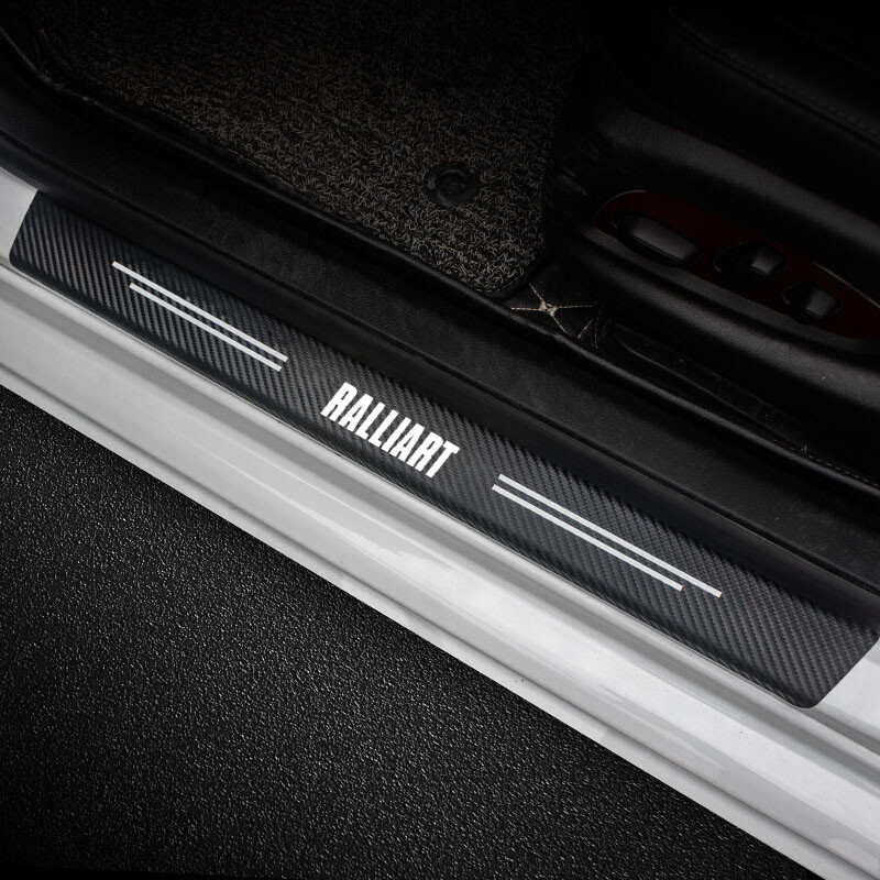 Automobilio slenksčio pedalas galinio buferio apsaugos lipdukai slenksčio šoninė juosta nuo įbrėžimų, salonas, skirtas „Mitsubishi Ralliart“ automobilio priedui