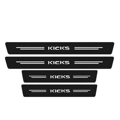 4 τμχ Προστατευτικό μαρσπιέ πόρτας αυτοκινήτου από ανθρακονήματα καλωσορίσματος Διακοσμητικά πεντάλ Δερμάτινα αυτοκόλλητα για αξεσουάρ αυτοκινήτου Nissan Kicks P15