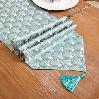 Jacquard Table Runner With Tassels Home Hotel Party Γενέθλια Χριστουγεννιάτικη πολυτελής διακόσμηση τραπεζομάντιλο