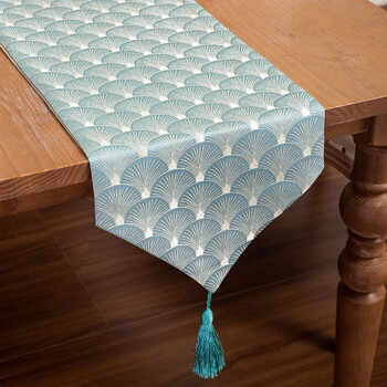 Jacquard Table Runner With Tassels Home Hotel Party Γενέθλια Χριστουγεννιάτικη πολυτελής διακόσμηση τραπεζομάντιλο