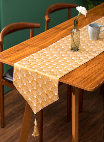 Jacquard Table Runner With Tassels Home Hotel Party Γενέθλια Χριστουγεννιάτικη πολυτελής διακόσμηση τραπεζομάντιλο