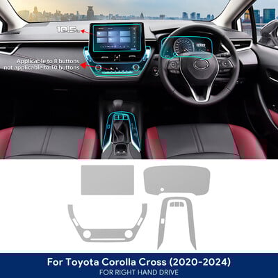 Εσωτερική μεμβράνη TPU για Toyota Corolla Cross 2020 2021 2022 2023 2024 Προστατευτικό αυτοκόλλητο αυτοκινήτου 10,5 ιντσών Οθόνη πλοήγησης κατά των γρατσουνιών