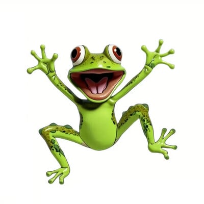 Autocolant amuzant pentru mașină Broasca verde care sărită Decal din vinil impermeabil Accesorii pentru mașină