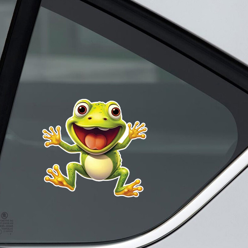 Autocolant amuzant pentru mașină Broasca verde care sărită Decal din vinil impermeabil Accesorii pentru mașină