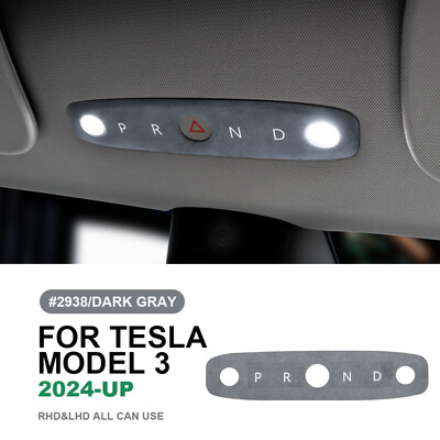 KUNGKIC Itališki zomšiniai skaitymo šviesos rėmo apdailos lipdukai, skirti Tesla Model 3 Highland 2024-Up Decor automobilių interjero priedams