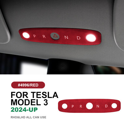 KUNGKIC Itališki zomšiniai skaitymo šviesos rėmo apdailos lipdukai, skirti Tesla Model 3 Highland 2024-Up Decor automobilių interjero priedams