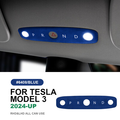 KUNGKIC Itališki zomšiniai skaitymo šviesos rėmo apdailos lipdukai, skirti Tesla Model 3 Highland 2024-Up Decor automobilių interjero priedams