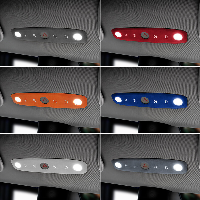 KUNGKIC Itališki zomšiniai skaitymo šviesos rėmo apdailos lipdukai, skirti Tesla Model 3 Highland 2024-Up Decor automobilių interjero priedams