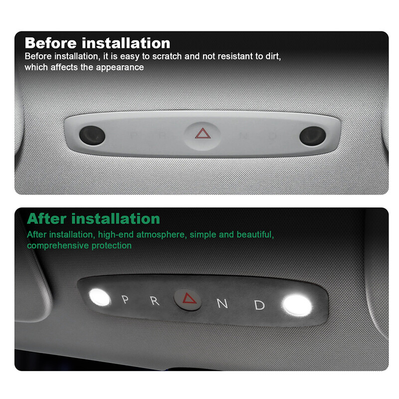 KUNGKIC Itališki zomšiniai skaitymo šviesos rėmo apdailos lipdukai, skirti Tesla Model 3 Highland 2024-Up Decor automobilių interjero priedams