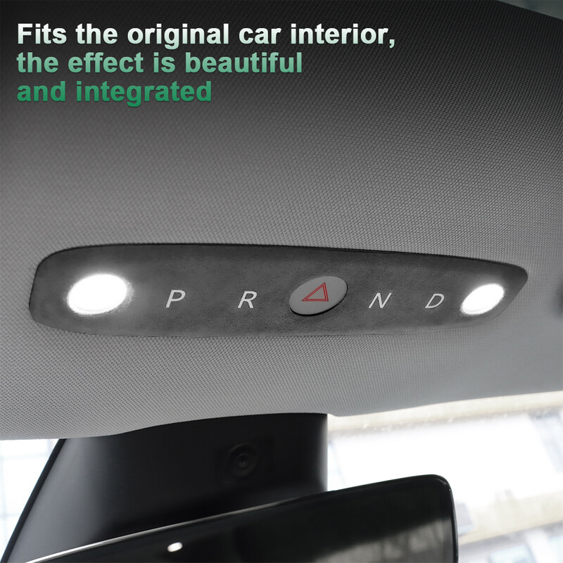 KUNGKIC Itališki zomšiniai skaitymo šviesos rėmo apdailos lipdukai, skirti Tesla Model 3 Highland 2024-Up Decor automobilių interjero priedams