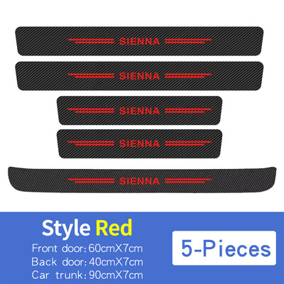 Προστατευτικό μαρσπιέ κατωφλίου πόρτας αυτοκινήτου από ανθρακονήματα, αντιχαρακτικά, αδιάβροχα αξεσουάρ αυτοκινήτου Toyota SIENNA