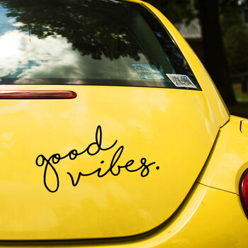 Αυτοκόλλητο αυτοκινήτου Good Vibes Die-cut Vinyl Decal Αδιάβροχα διακοσμητικά αυτοκινήτων σε φορητό υπολογιστή πίσω παρμπρίζ αμαξώματος αυτοκινήτου Επιλέξτε μέγεθος #S60195