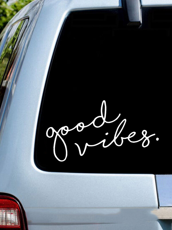 Vinylová nálepka Good Vibes s vyrezávaným povrchom, vodeodolná, na auto, na karosériu, nárazník, zadné okno, notebook. Vyberte veľkosť #S60195