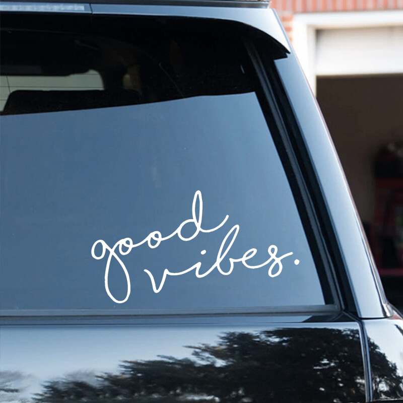 Vinylová nálepka Good Vibes s vyrezávaným povrchom, vodeodolná, na auto, na karosériu, nárazník, zadné okno, notebook. Vyberte veľkosť #S60195