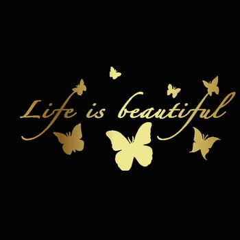 Life Is Beautiful Butterflies Ωραίας σχεδίασης Αξεσουάρ αυτοκινήτου Αυτοκόλλητα Αυτοκόλλητα μοτοσικλέτας με αντανακλαστικό βινύλιο 18cm*8,7cm