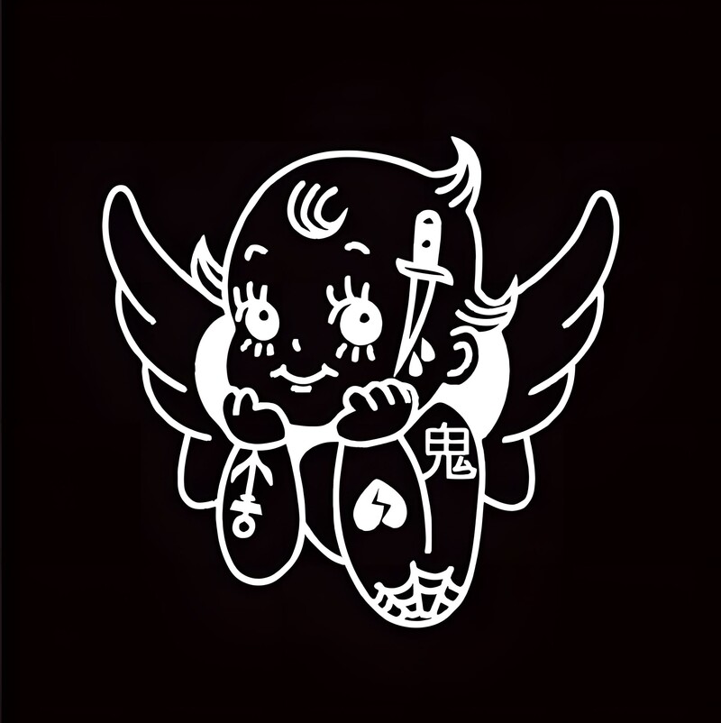 Kewpie Angel JDM Autocolant Autocolante drăguț Anime Autocolante pentru mașină Autocolante din vinil tăiate cu matriță Autocolante JDM Angel Devil Kid