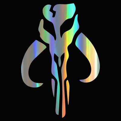 PVC, automobilių šviesą atspindintys lipdukai, kaukolės lipdukai, Boba Fett, Mandalorian, nešiojamieji kompiuteriai, kompiuteriai, motociklai, šalmo priedai.