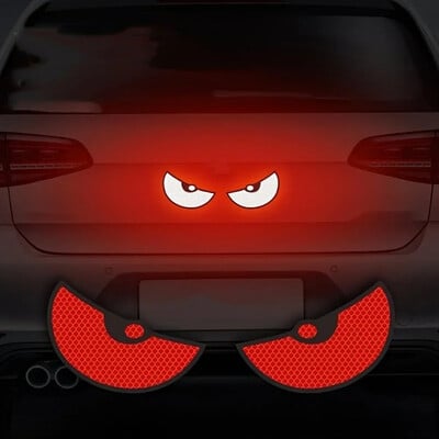 2 ks/sada nálepiek na auto, reflexné roztomilé nálepky na bezpečnosť pri jazde, nálepky na motocyklovú prilbu