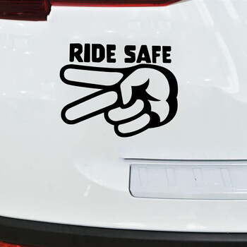 Ride Safe Motorcycle Respect Decals 2 Fingers Down Βινυλίου αδιάβροχα αφαιρούμενα αυτοκόλλητα για ποδηλάτες, παράθυρο αυτοκινήτου, διακόσμηση κράνους