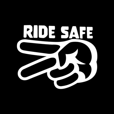 Saugaus važiavimo motociklo pagarbos lipdukai 2 pirštais žemyn viniliniai vandeniui atsparūs nuimami lipdukai dviratininkams, automobilio langas, šalmo puošmena