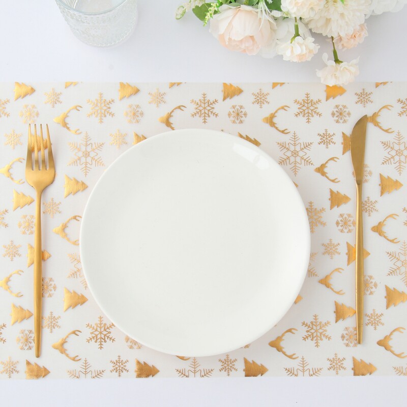 Blizgantis metalinis auksinis plonas stalo bėgikas Auksiniai blizgučiai Blizgučiai metalinė folija plona tinklelis ritininis vakarėlio vestuvių Kalėdų stalo dekoras