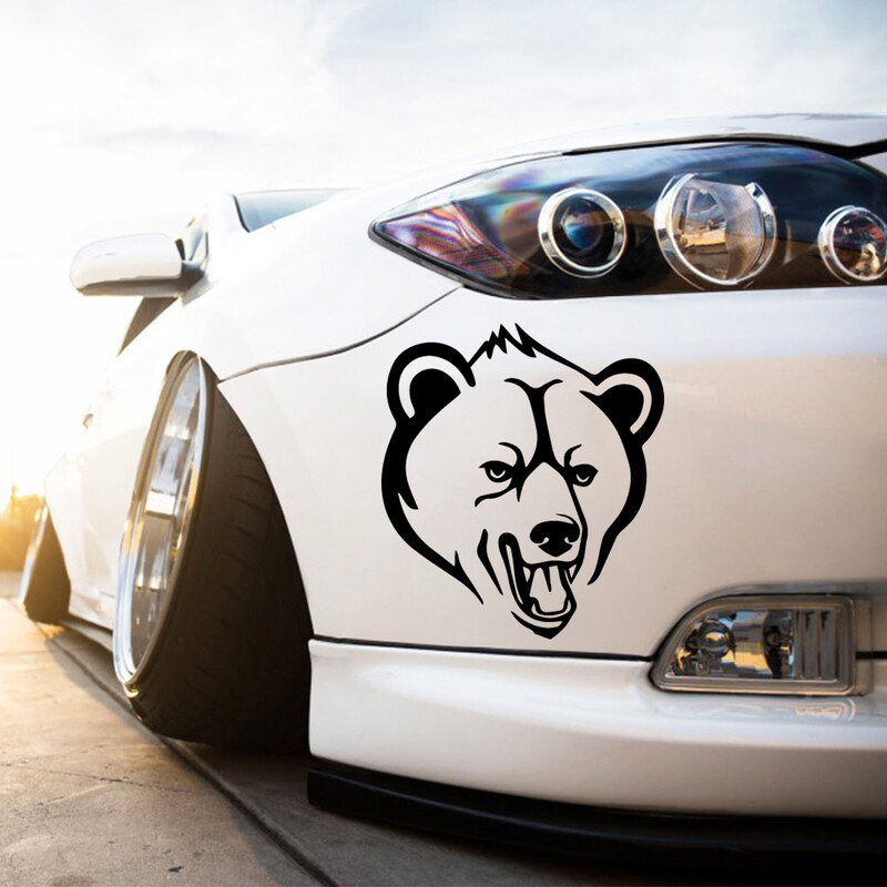 Kreatívne nálepky Fiercely Bear Voiture, vodotesné vinylové nálepky na auto s vtipnou bláznivou mačkou, príslušenstvo pre Mazda Cruze Peugeot