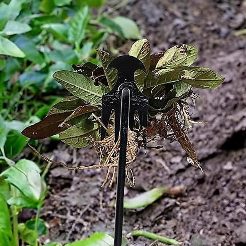 4 dantys – daugiafunkcinis rankinis ravėjimo įrankis sodui – patvarus ir nešiojamas sodo ravėjimo įrankis, skirtas daržovėms ir ūkiniams augalams