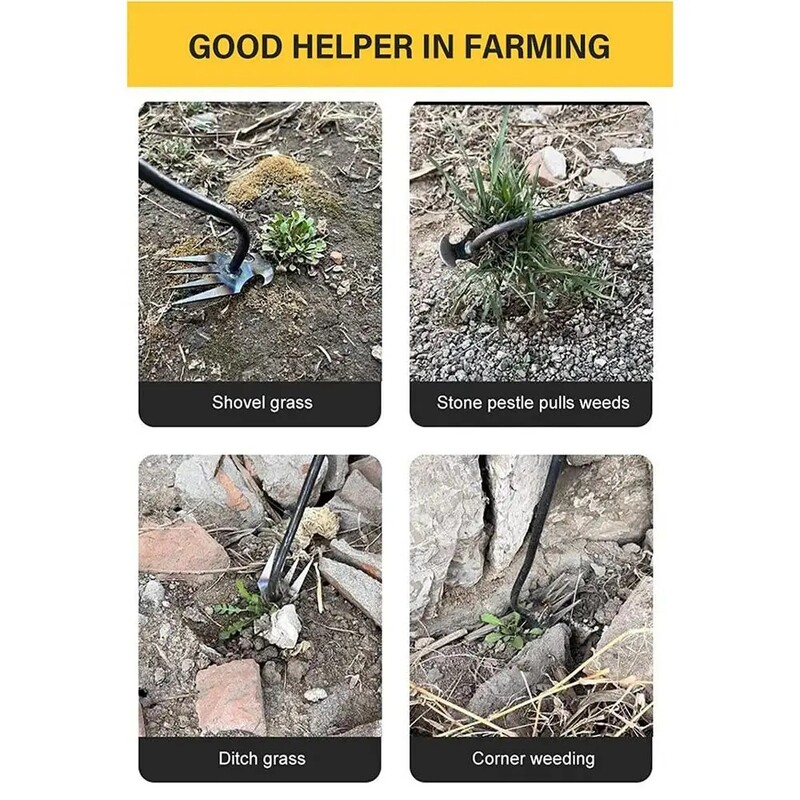 4 dantys – daugiafunkcinis rankinis ravėjimo įrankis sodui – patvarus ir nešiojamas sodo ravėjimo įrankis, skirtas daržovėms ir ūkiniams augalams