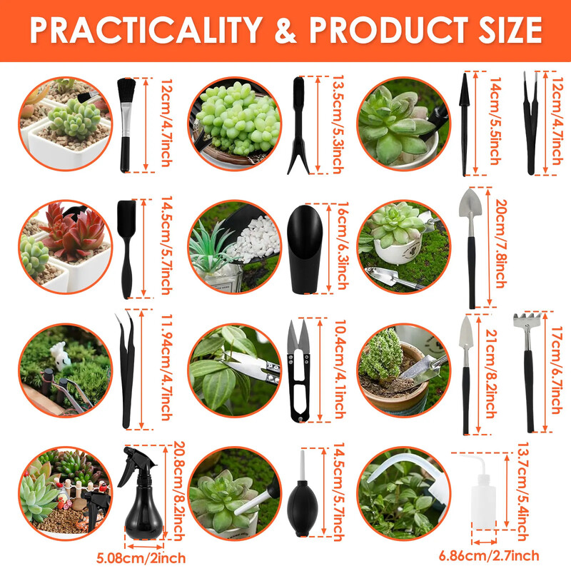 13/16 db Kerti pozsgás növények eszközök Mini ültetőkészlet átültető szőnyeggel beltéri miniatűr bonsai átültetési palántákhoz