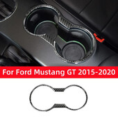Pre Ford Mustang GT 2015-2021 Doplnky do auta z uhlíkových vlákien, držiak na pohár na vodu do interiéru auta, dekorácia, rám, obloženie, nálepka