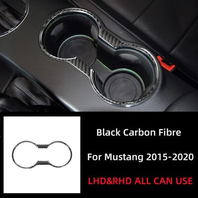 Pre Ford Mustang GT 2015-2021 Doplnky do auta z uhlíkových vlákien, držiak na pohár na vodu do interiéru auta, dekorácia, rám, obloženie, nálepka