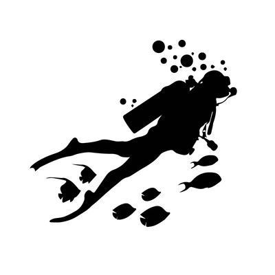 Αυτοκόλλητο αυτοκινήτου Creativity Ocean World Diving Adventure Personality Fish Αυτοκόλλητα βινυλίου για Bmw Audi Ford, 18cm*16cm