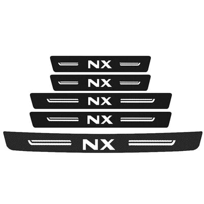 Placă de ușurare a pragului ușii mașinii din fibră de carbon pentru protecția portbagajului cu logo NX Garnitură de protecție anti-zgârieturi Accesorii pentru panoul ușii