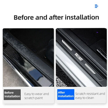 Αυτοκόλλητα κατώφλι πόρτας αυτοκινήτου από ανθρακονήματα Προστατευτική ταινία για Mitsubishi Ralliart 2024 Auto Sill Anti Scratch Dirty Tape Film