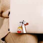 Zábavná nálepka na auto Calvin and Hobbes - odolná vinylová nálepka na autá a notebooky