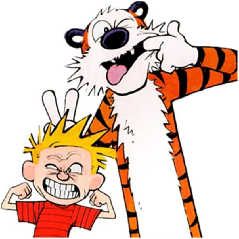 Zábavná nálepka na auto Calvin and Hobbes - odolná vinylová nálepka na autá a notebooky
