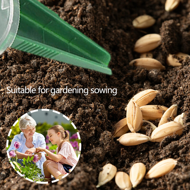 Seed Spreaders Hand Dial Garden Seeder Sower with Adjustable Hole Multi-function Portable Blackish Green για σπορά κηπουρικής