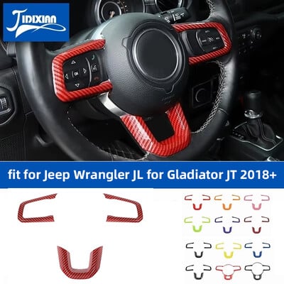 JIDIXIAN για Jeep Wrangler JL Gladiator JT 2018 2019 2020 2021 2022 2023 2024 Αξεσουάρ διακοσμητικού καλύμματος τιμονιού αυτοκινήτου