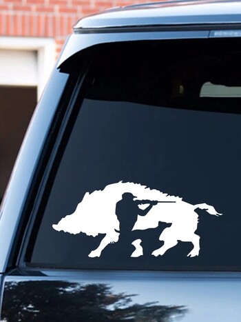 Наклейка на авто Кабан Охота Αυτοκόλλητο αυτοκινήτου Vinyl Decal Κυνηγετικό κάπρος αδιάβροχα διακοσμητικά αυτοκινήτων στο πίσω παράθυρο του προφυλακτήρα φορτηγού