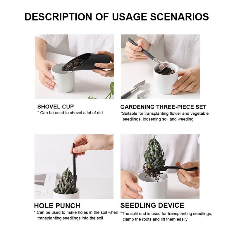 5/8/13 τεμ. Garden Planter Kit Succulent Plants Tools Mini Garden Hand Tools Set Indoor Bonsai Miniature Transplant Seedling Tools