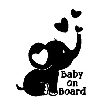 Elephant Baby On Board Δημιουργικό αντανακλαστικό αυτοκόλλητο αυτοκόλλητο αυτοκινήτου Παράθυρο αυτοκινήτου πίσω γυαλί Διακοσμητικό αυτοκόλλητο φορητού υπολογιστή