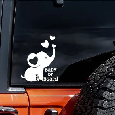 Elephant Baby On Board creativ autocolant reflectorizant autocolant mașină fereastra mașinii din spate decorare sticla autocolant laptop