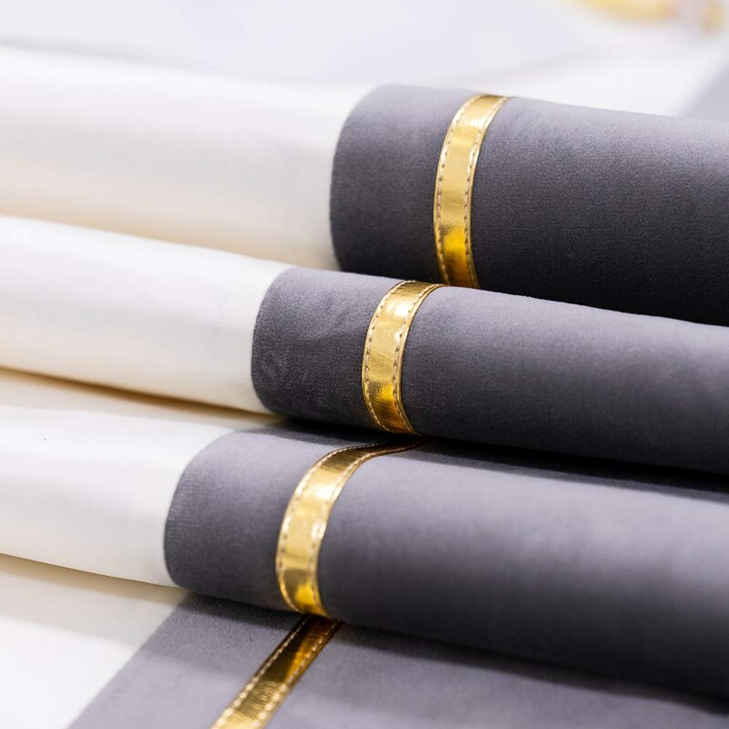 Alearde de masă decorative din piele de lux cu dungi în mozaic cu ciucuri pentru casă, sufragerie, decor artistic pentru dormitor, nuntă