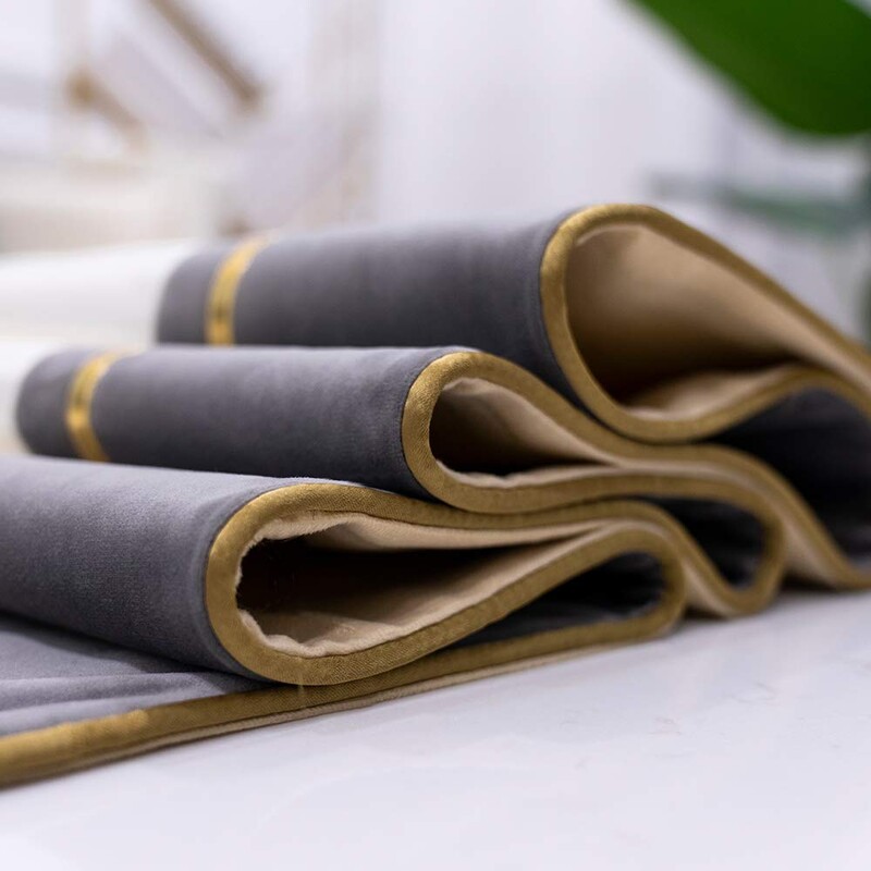 Alearde de masă decorative din piele de lux cu dungi în mozaic cu ciucuri pentru casă, sufragerie, decor artistic pentru dormitor, nuntă