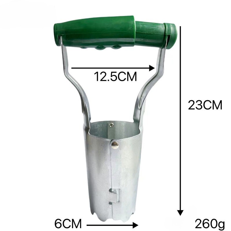 Πυκνωμένο ανοξείδωτο ατσάλι Μεταμοσχευτή σπορόφυτου Σκάβοντας τρύπα σπορά Εργαλείο σπορόφυτου κήπου Φύτευση φυτευτή κυλίνδρων λαχανικών