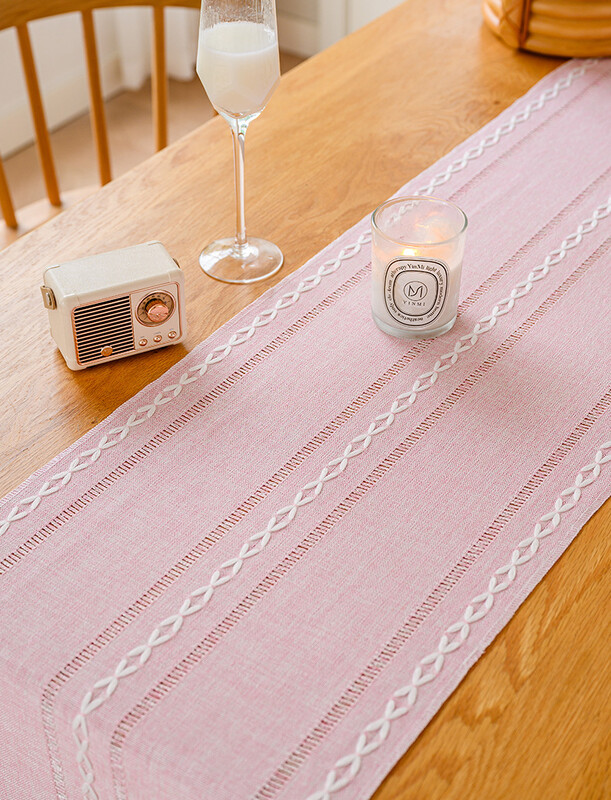 Lininis stalo bėgikas sodybos kaimiškas fortepijono apsauginis dangtelis su kutais valgomajam Virtuvei Kavos vakarėlio komoda Namų stalo dekoravimas