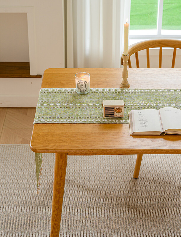 Lininis stalo bėgikas sodybos kaimiškas fortepijono apsauginis dangtelis su kutais valgomajam Virtuvei Kavos vakarėlio komoda Namų stalo dekoravimas