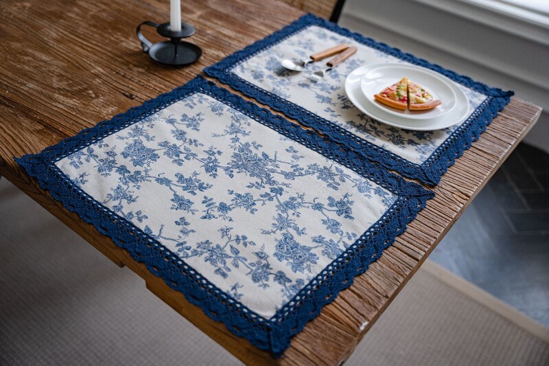 Decorat Masa de Sufragerie Aleer de Masa Petrecere Ziua de Naștere Imprimare Acasă Pastoral Trandafir Albastru Ceai Trandafir de masă Husă